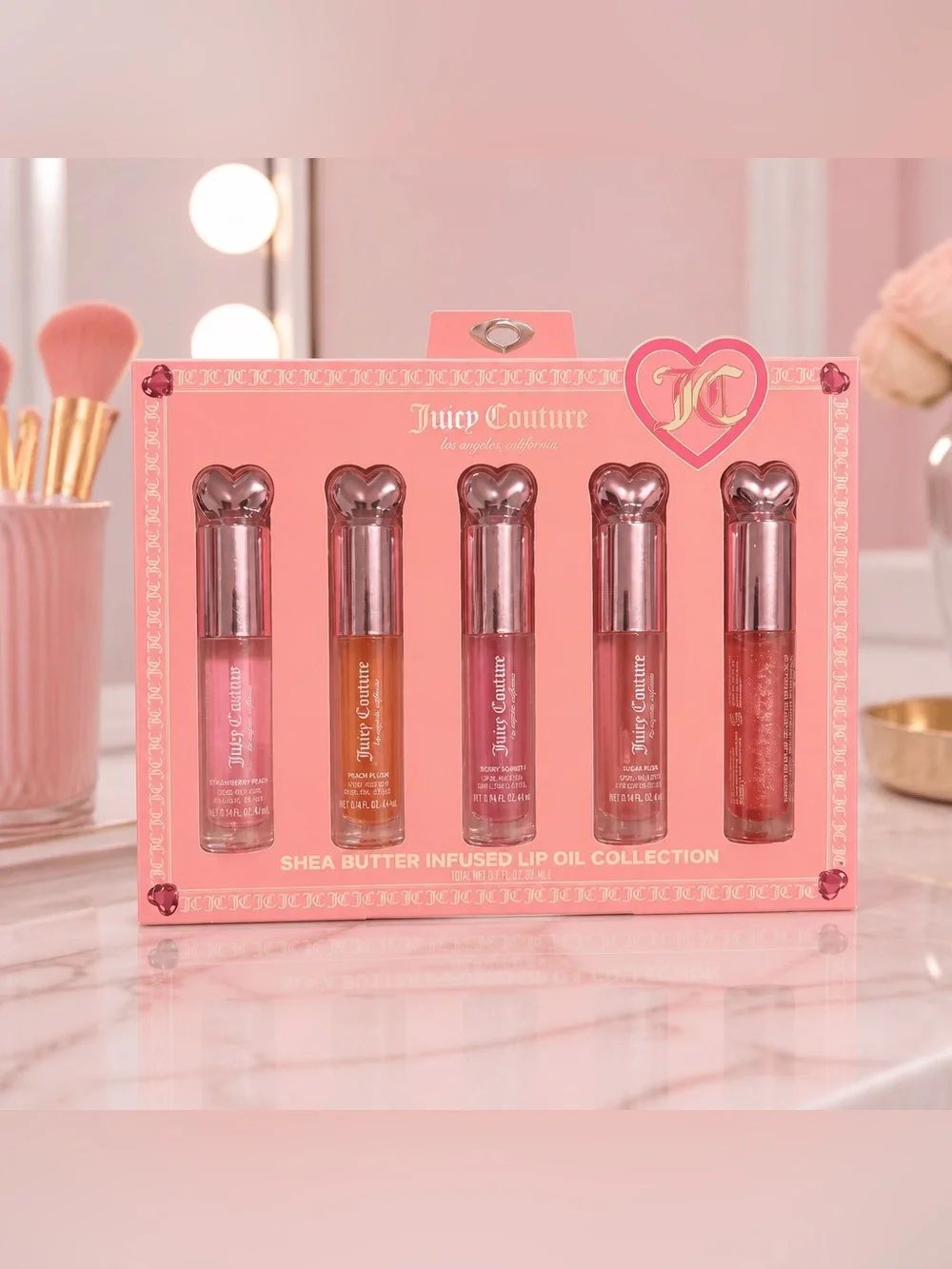Juicy Couture Shea Butter Lip Oil Collection 5 Piece Set